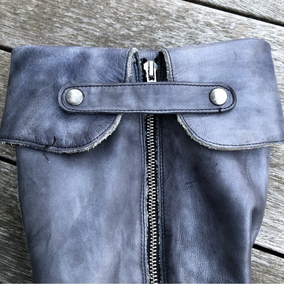 Felmini Anthropologie Over The Knee Fold Over Gray Grey Leather Boots 11/42 - Picture 10 of 17